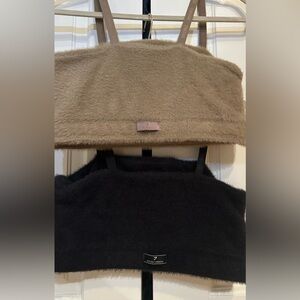 Gymshark Whitney Simmons collab Eyelash Knit Bandeau - Black & Khaki (set of 2)